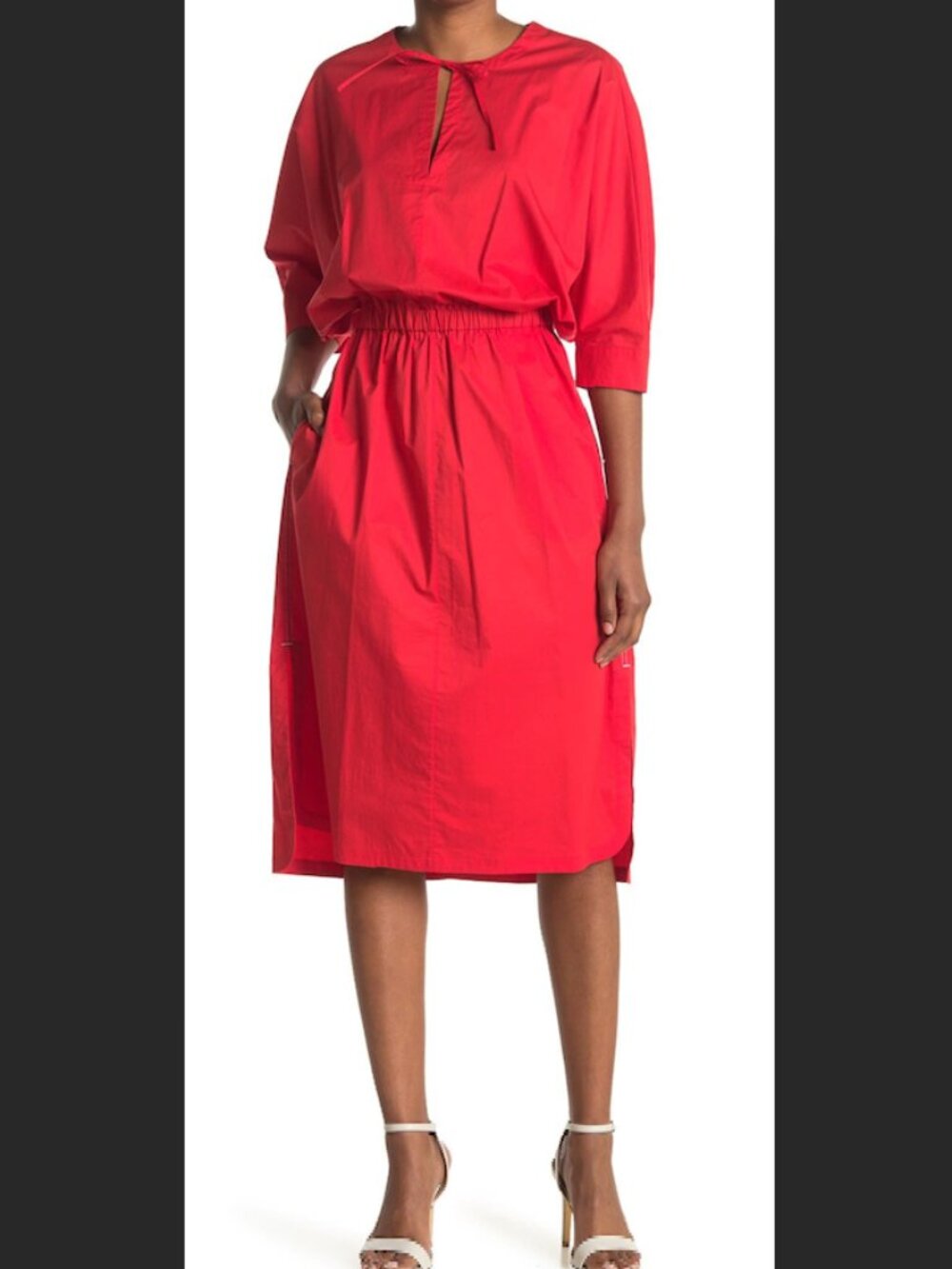 Stretch cotton poplin dress